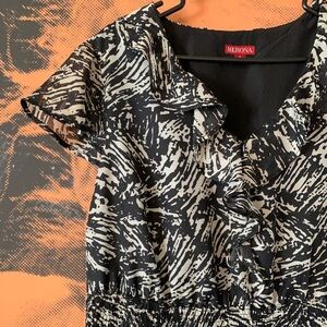 Merona Chiffon Lined Abstract Print Dress Plus Size 1